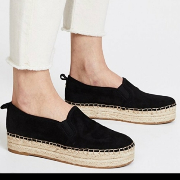 Sam Edelman Carrin Black Suede Platform Espadrilles Slip On - Picture 8 of 8